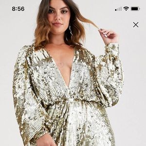 ASOS GOLD SEQUINS DRESS